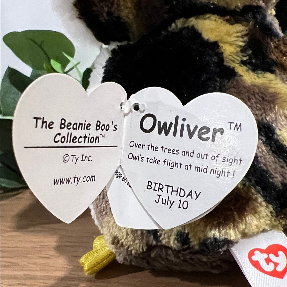 Ty Bennie Boos Plush Owl Toy - Owliver the Owl - Picture 5 of 9